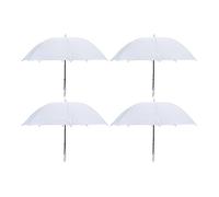 4 Pack White Umbrella Large 120cm Wedding Brolly Ladies Bridal Plain Handle And Spike Brolly Walking Ladies Mens Unisex Party Parasol Rain Bridesmaid Bridal Fashion Golf