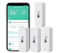 4-Pack WiFi Temperature Humidity Sensor: Wireless Temperature Humidity Monitor with App Alert, Free Data Storage Export, Smart Indoor Thermometer Hygrometer Compatible with Alexa Google Assistant