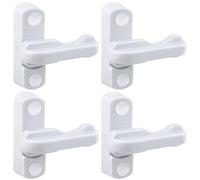 4 Pack Window Jammer Locks Extra Security Sash Jammers Blocker Anti Theft Home Latch for PVC/uPVC Bathroom Balcony Windows and Doors, White