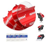 4-Pack Windshield Adhesive Pads for Dash Cam Mount- Double-Sided Clear Dashcam Sticker Tape Heat Resistant Car Camera Mounting Sticky Replacement Glue - Includes 4 Adhesion Promoters(2.48" / 63mm)
