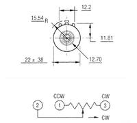4-Pack Wirewound Rotary Potentiometer 10K Ohm ±0.25% Linearity, 3590S-2-103L Compatible, 22×38mm Multi-Turn Variable Resistor