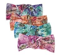 4 Pack Women Headband Boho Floal Style Criss Cross Head Wrap Hair Band Set1