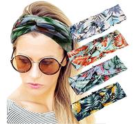 4 Pack Women Headband Boho Floal Style Criss Cross Head Wrap Hair Band set6