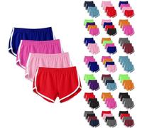 4 Pack Womens Yoga Dance Shorts Summer Hot Pants Cycling Hiking Sexy Sport Shorts Ladies Workout Gym Running Joggers Trousers Elastic Waist Casual Short Loose Lightweight Breathable Beach Pants