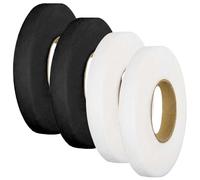 4 Pack Wonder Web Hemming Tape, Hem Tape Iron on 70 Yards, 2cm Wide No Sew Hem Tape Roll for Splicing Fabrics, Trousers, Curtains, Clothes (Black&White)