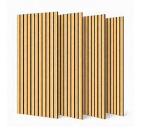 4 Pack Wood Slat Acoustic Wall Panels, Sound Absorbing Decorative Cladding | Wall & Ceiling Panels | Oak