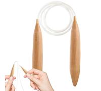 4 Pack Wooden Circular Knitting Needles 15/20/25mm Big Wooden Knitting Needles Knittings Needle Set Circular Crochet Hooks Braiding Tool for Chunky Yarn Needle Weaving Beginners and Professionals