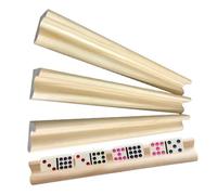 4 Pack Wooden Domino Racks - 19x2.2x1.8cm Professional Tile Rack Trays - Game Holders For Word Tiles, Mexican Train, Mahjong & Chickenfoot Games, Multi-function Desktop Racks For And Board Games