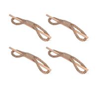 4 Pack Wooden Stick Braided Rope Curtain Holder Tiebacks Farmhouse Window Curtain Holdbacks Tie Curtain Fasteners for Home and Office