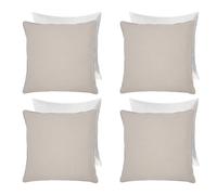 4 Pack Woven Texture Filled Cushion Covers Home Decor Set OHS Natural 45cm x 45cm