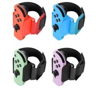 [4 PACK] Wristband for Just-Dance 2026/2025 2024 2023 for Zumba Burn It Up, for Nintendo Switch& Swith OLED for Joy-Cons, MENEEA Adjustable Wrist Strap for Adult and Kids, Skin-kindly Black Red Blue