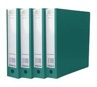 4 Pack X A4 Ring Binders 40mm Green Colour - Two O-Rings Spine PP Covered File Organiser Spine Label File Made from PP/Sturdy Polypropylene Stationery Essentials (Green)