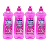4 PACK X Crystale Dishwasher Rinse Aid Pink Grapefruit & Pomegranate 500ml - Streak Free Shine, Spotless Drying Formula - Protects Glassware & Dishwasher - Fresh Fruity Fragrance