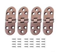 4 Pack Zinc Alloy Marine Hinges for Folding Table Mechanisms and Doors, Heavy Duty Butterfly Style with Resistance and Installation Screws (Red)