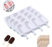 4 Packed Big Size Ice Lolly Moulds with 200 Sticks, Silicone Ice Cream Mould, Reusable Silicone Ice Popsicle Mould, Easy to Release, BPA Free
