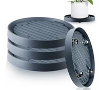 4 Packs 11 Inch Large Plant Caddy with Hidden Wheels Rolling Plant Stands Plant Dolly with Wheels Heavy Duty Plant Saucer with Wheels Plastic Plant Roller Base with 4 Invisible Casters for Indoor