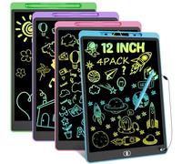 4 Packs 12 Inch Drawing Tablet for Kids, Electight Colorful LCD Writing Board Toys for Boys Girls, Erasable Drawing Pad Learning Educational Gifts for 3 4 5 6 7 Years Old, Blue Pink Purple Green
