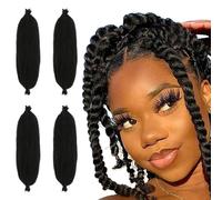 4 Packs 12 Inch Soft Springy Afro Twist Hair,Pre-Separated Spring Twist Hair for Faux Locs Natural Marley Twist Crochet Braiding Hair Synthetic Hair Extensions for Women(Black)