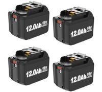4 Packs 12000mAh 18Volt Lithium Batteries Replacement for Makita Battery 18V, Compatible with Makita 18V Battery BL1860 BL1840 BL1830 BL1820 BL1815 BL1835 BL1845 Cordless Tool with LED Indicator