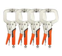 [4 Packs] 6 Inch C Clamp Locking Pliers, Vise Grip Welding Plier Clamp with Swivel Pads for Wood Working, Building, Welding, Electrician Maintenance