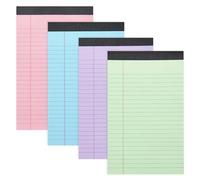 4 Packs A4 Legal Pad, Note Pads, 50 Sheets Ruled Refill Pad, A4 Lined Paper, Double-Sided Printing Writing Paper, Writing Notepads for School, Home, Office, 21.4 x 29.6cm/8.5 x 11.7in, Colorful