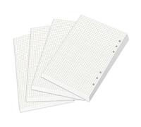 4 Packs A5 Grid Paper Refill Pad, 180 Sheets/360 Pages Thick A5 Refill Pad 6 Holes Loose Leaf Paper Punched, for Planner Notebooks Diary Meeting Records
