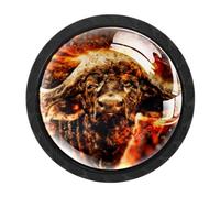 4 Packs African Buffalo Cabinet Knobs, Dresser Drawer Knob