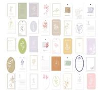 4 Packs Artistic Scrapbooking Paper Decorative Paper Tag Memo Note Vintage Gift Note Card Writable Specialty Paper Single-Sided with Letterpress Printing for Art and Craft Collage Gift Decor (Tender)