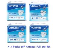 4 Packs Attends Pull Ons 4M Pants - Medium Adult Incontinence Pull on Pants 4 M