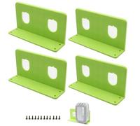 4 Packs Battery Holder Compatible with Ryobi 18V Battery Plastic Battery Dock Holder Wall Mounted Battery Storage Bracket with Screws for Workshop Garage Bench