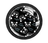 4 Packs Cartoon Baby Panda Face Drawer Knobs 1.37" Kitchen Cabinet Knobs