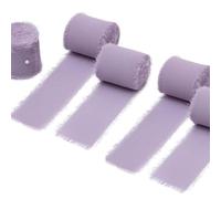4 Packs Chiffon Ribbon Blush Purple Ribbon Rolls for Wedding Invitations Bridal Bouquets Wrapping DIY Crafts