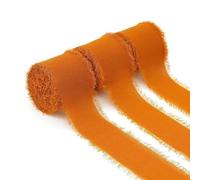 4 Packs Chiffon Ribbon Orange Ribbon Rolls for Wedding Invitations Bridal Bouquets Wrapping DIY Crafts
