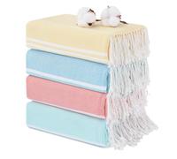 4 Packs Cotton Turkish Beach Towels Oversized Bath Pool Swim Towel Bulk Set Quick Dry Sand Free Extra Large Big Blanket Adult Travel Essentials Cruise Accessories Must Haves Clearance Vacation Stuff