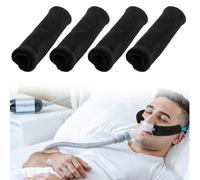 4-Packs CPAP Strap Covers, Strap Comfort Pads, Soft Face Pads, Face Cushion Universal and Comfort Headgear Pads for Reducing Red Marks (Black)