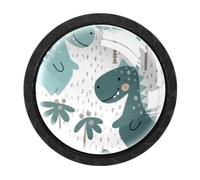 4 Packs Cute Dinosaurs Baby 1.37" Drawer Knobs Kitchen Cabinet Knobs
