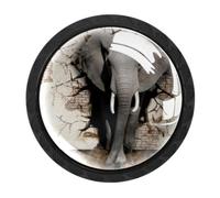 4 Packs Elephant Coming Out Walls Drawer Knobs Dresser Knobs Cabinet Knobs