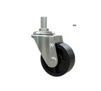 (4 Packs) Emerging Caster 2 Inch Black Pp Universal Wheel Refrigerator Cabinet Display Small Push(Black-Screw)