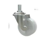 (4 Packs) Emerging Caster 2 Inch Black Pp Universal Wheel Refrigerator Cabinet Display Small Push(White-Screw)