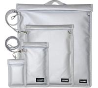 4 Packs Faraday Bags - Large Faraday Bag for Phone & Laptop & Tablet & Key, Faraday Protector Keychain, Faraday Cage with Strap, RFID Blocking Anti-Piracy, Bag with Handle, Silver, XL-17"x15",L-13.7