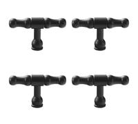 4 Packs Kitchen Cabinet Handle Door Handles Drawer Handles Zinc Alloy Black Kitchen Hardware Wardrobe Handles Dresser Pulls Cupboard Door Knobs Handles Dresser Knob with Screws