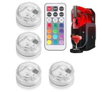 4 Packs LED Capsules Lights, Reusable Small Ambient Lamps for Slushies Machine FS301/FS300, Bottle Cap-Sized Design LED Capsules Lights with 13 Colors & 4 Modes, Perfect Slushies Machine Accessories