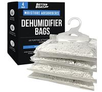 4 Packs Moisture Absorbers Boat Dehumidifier Moisture Absorber Hanging Bags and Charcoal to Get Rid of Smell & Remove Damp Musty Humidity Smell | Unscented Dry Basement Closet Home Car RV or Boating