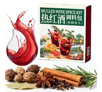 4 Packs Mulled Wine Spice Kit with Cinnamon, Cloves, and Star Anise, for Apple Cider, Mulled Wine, Glühwein, Hot Toddy Holiday Drink