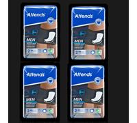 4 Packs of Attends For Men Level 2 Pads Absorbent Shields Light Incontinence