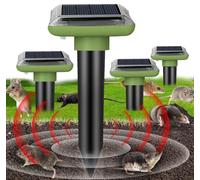 4 Packs of Mole Repellent, Solar Sonic Pest Repeller Stakes, M ole Trap for Garden, Snake Repellent-Solar Powered Insect R epellent Outdoor - Rodents,Vole,Gopher,and Mole Deterrents for Gardens