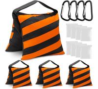 4 Packs Orange Sandbag Weight Bags for Light Stand Photography Video Equipments, Heavy Duty Saddlebags for Backdrop Stand, Photo Tripod, Canopy, Pop up Tent, Umbrella Base, Fishing Chair, Picnic Table