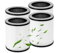 4 Packs P60 H13 True HEPA Replacement Filters Compatible with TPLMB P60, Vhoiu KJ50 Air Cleaner Purifier , Part # P60-RF, 3 in 1 filter of Nylon Pre-Filter,True HEPA Filter,Activated Carbon Filter