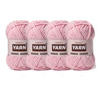 4 Packs Plush Chenille Chunky Crochet Yarn - Baby Yarn for Crocheting Soft - Velvet Yarns Knitting for Blankets Crafts - Fluffy Amigurumi Yarns 200g/262.5yds (4 Pink)