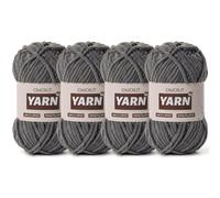 4 Packs Plush Chenille Chunky Crochet Yarn - Baby Yarn for Crocheting Soft - Velvet Yarns Knitting for Blankets Crafts - Fluffy Amigurumi Yarns 200g/262.5yds (4 Dark Gray)